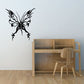 Black butterfly wall decal with detailed wings and antennae