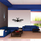 Black butterfly vinyl wall decal with detailed wings, centered on a white background