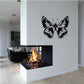 Butterfly wall decal, black and white vinyl butterfly with wings spread