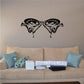 Butterfly wall decal, black vinyl mirrored butterfly face design