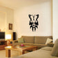 Butterfly wall decal vinyl sticker, black butterfly with white eye and antenna details