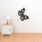 Black butterfly wall decal vinyl with detailed filigree wings