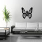 Butterfly wall decal: black butterfly with dotted wings and circular body