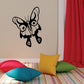 Butterfly wall decal in black, vinyl-style butterfly with detailed wings and antennae
