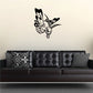 Butterfly wall decal with black butterfly illustration