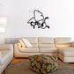Butterfly vinyl wall decal with black outline and white fill