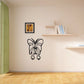 Butterfly vinyl wall decal, black outline with symmetrical wings and antennae
