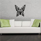 Butterfly wall decal, black vinyl ornamental butterfly with detailed wings
