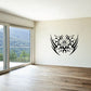 Butterfly wall decal with black floral wing design, vinyl sticker