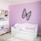 Butterfly wall decal vinyl sticker with outlined pink-and-black butterfly design