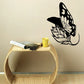 Black and white butterfly vinyl wall decal with detailed wing pattern