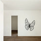 Butterfly wall decal vinyl with black outline and detailed wing design