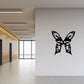Black butterfly vinyl wall decal with stylized wings