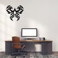 Black butterfly wall decal vinyl sticker with ornate symmetrical wings