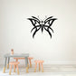 Butterfly wall decal with black wings and white body detail