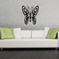 Black butterfly vinyl wall decal with ornate wings