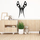 Black butterfly wall decal vinyl with white dot accents and antenna