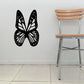 Butterfly wall decal, black vinyl butterfly with open wings