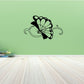 Black butterfly wall decal vinyl with curled antennae and decorative wings