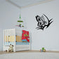 Butterfly vinyl wall decal, black and white stylized wing design