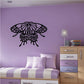Black butterfly wall decal with detailed wings and dangling body pattern.