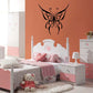 Ornate black butterfly vinyl wall decal