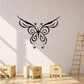 Butterfly wall decal with black ornate wings and curled antennae, vinyl sticker design