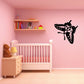 Butterfly wall decal: black vinyl butterfly with wings spread