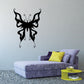 Black butterfly vinyl wall decal with ornate wings and body