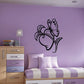 Butterfly wall decal vinyl sticker, black butterfly with wings spread.