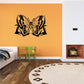 Butterfly wall decal vinyl with symmetrical black ornate wings