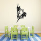Black butterfly vinyl wall decal with geometric accents