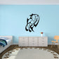 Butterfly wall decal with dark outline and light blue wings, vinyl sticker