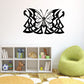 Black butterfly wall decal with detailed wings and central body, vinyl sticker