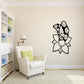 Butterfly wall decal vinyl sticker with bold black and white flower-and-butterfly design