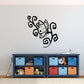 Butterfly wall decal with black line-art butterfly design on light wall