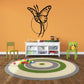 Butterfly wall decal with black outlines and yellow spotted wings, vinyl sticker