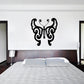 Black butterfly wall decal with ornate swirls and central body detail, vinyl sticker