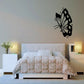 Black butterfly wall decal vinyl with detailed wings and antennae