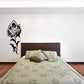Butterfly wall decal with black butterfly and floral vine
