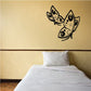 Butterfly wall decal with three black cartoon butterflies, vinyl sticker design