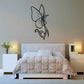Butterfly wall decal with outlined wings and vine detail