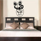Stylized butterfly face vinyl wall decal, black outline