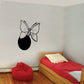 Butterfly wall decal: black vinyl butterfly with outlined wings and body detail