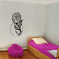 Butterfly vinyl wall decal with rose-like flower outline