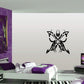 Black tribal butterfly vinyl wall decal with symmetrical wings