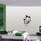 Butterfly wall decal with black outline, white wings, and small dot accents