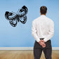 Butterfly wall vinyl decal, black winged butterfly silhouette