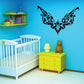 Black ornate butterfly wall decal with swirling filigree wings