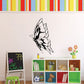 Butterfly vinyl wall decal with black and white butterfly wing design